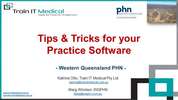 WQPHN Webinar: ‘Tips & Tricks for your Practice Software’